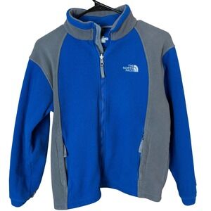 The North Face Kids Fleece Jacket Blue‎ Gray Full Zip Outdoors Med-Large
